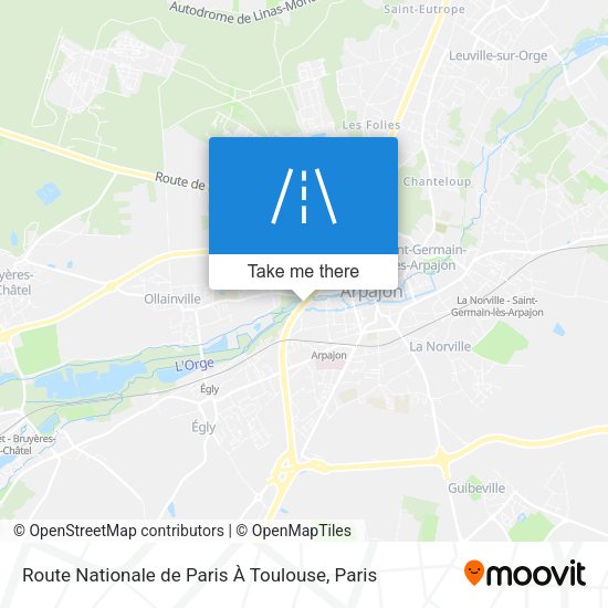 Route Nationale de Paris À Toulouse map