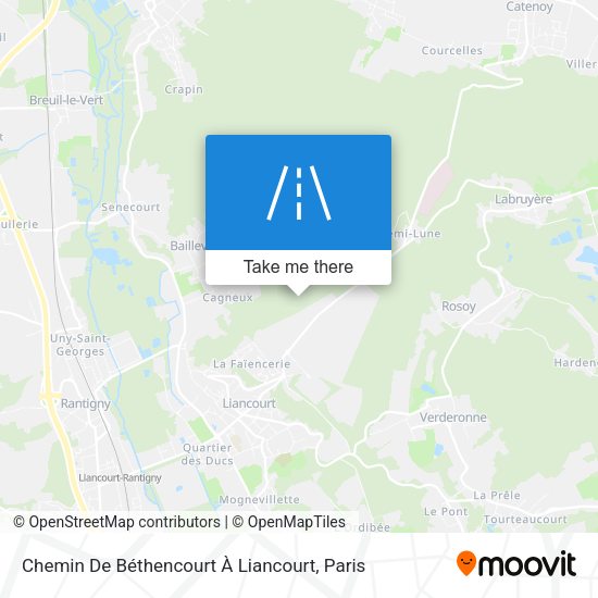 Chemin De Béthencourt À Liancourt map