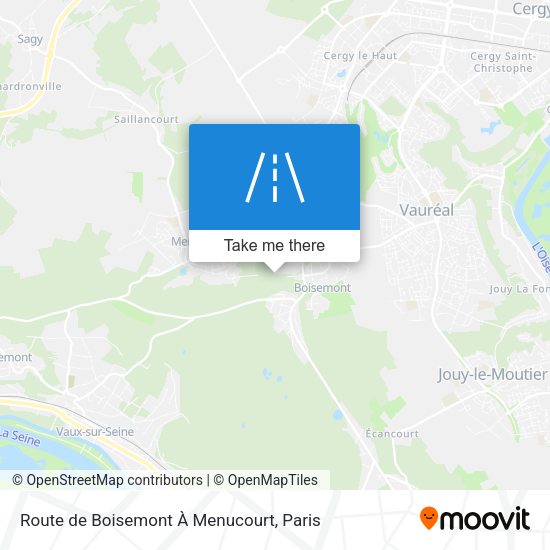 Route de Boisemont À Menucourt map