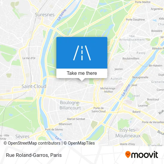 Rue Roland-Garros map