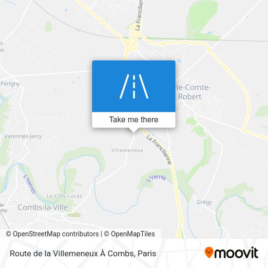Route de la Villemeneux À Combs map