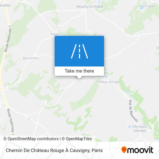 Chemin De Château Rouge À Cauvigny map