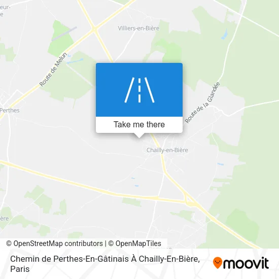 Mapa Chemin de Perthes-En-Gâtinais À Chailly-En-Bière
