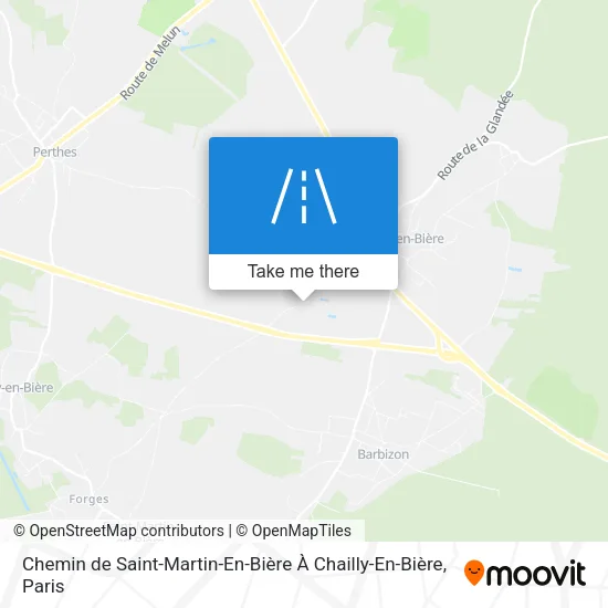 Chemin De Saint-Martin-En-Bière À Chailly-En-Bière map