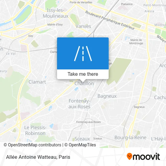 Mapa Allée Antoine Watteau