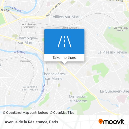 Mapa Avenue de la Résistance