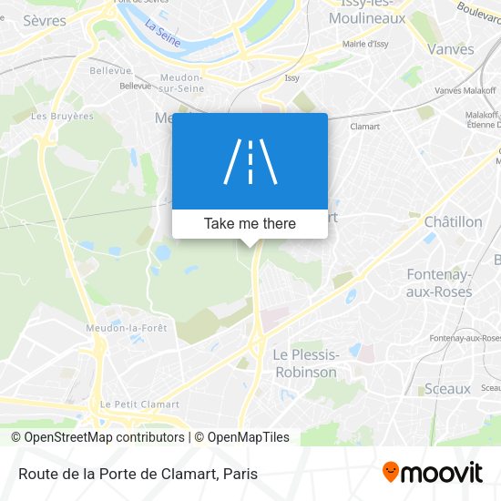 Route de la Porte de Clamart map