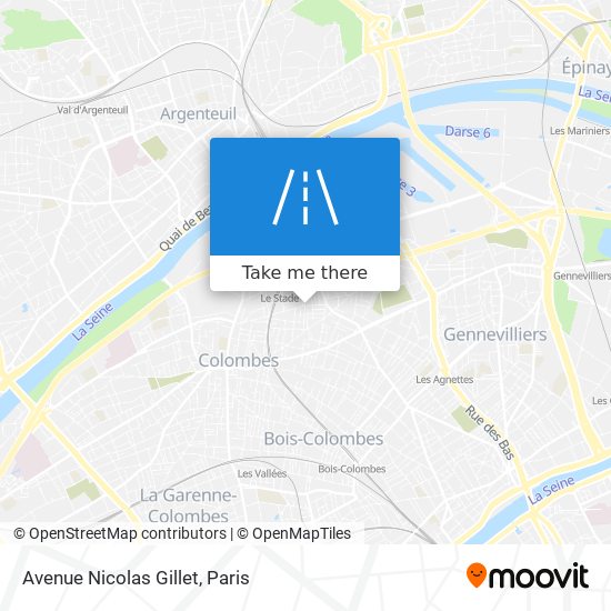 Mapa Avenue Nicolas Gillet