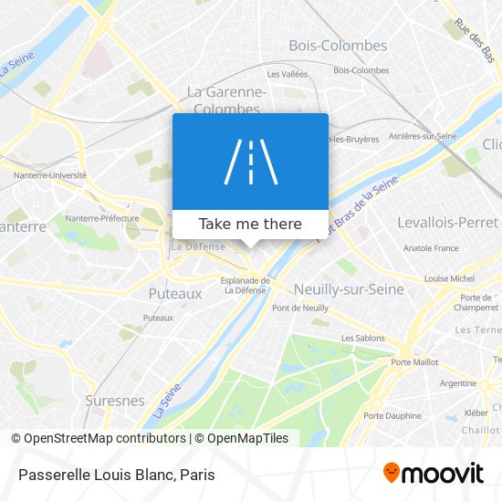 Passerelle Louis Blanc map