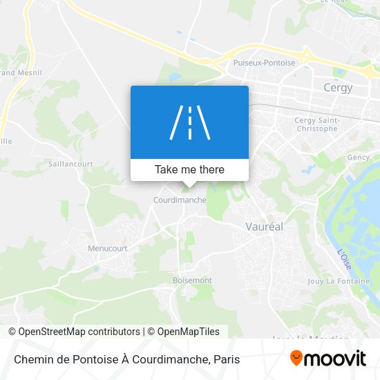 Chemin de Pontoise À Courdimanche map