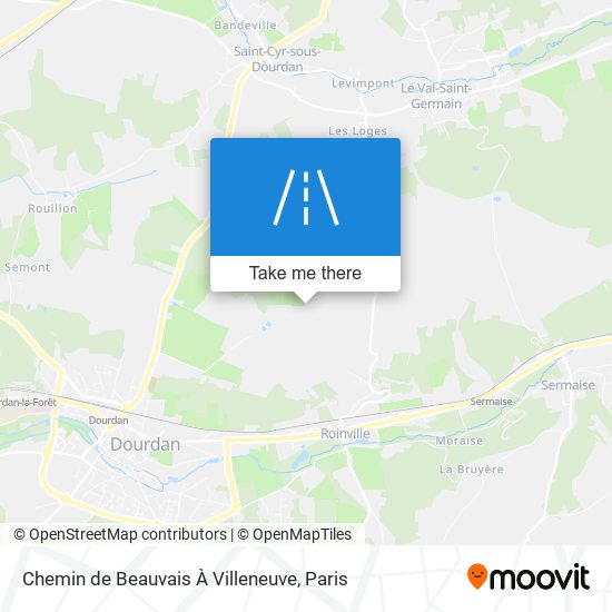 Chemin De Beauvais À Villeneuve map