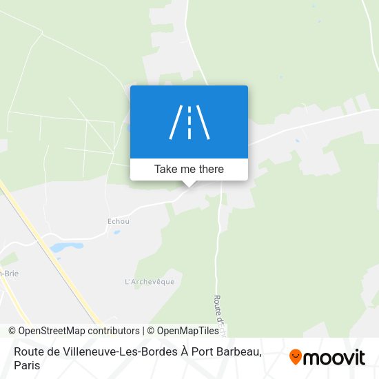 Route de Villeneuve-Les-Bordes À Port Barbeau map