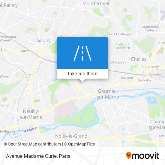 Mapa Avenue Madame Curie