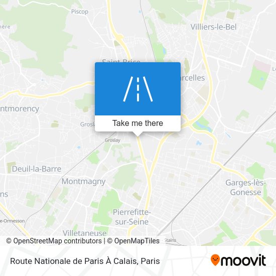 Route Nationale de Paris À Calais map