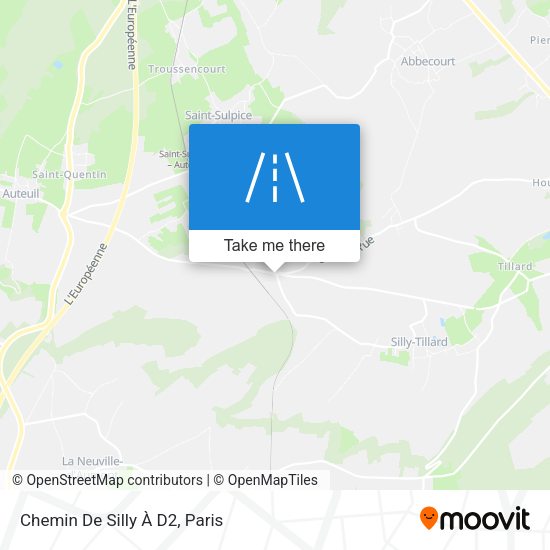 Chemin De Silly À D2 map