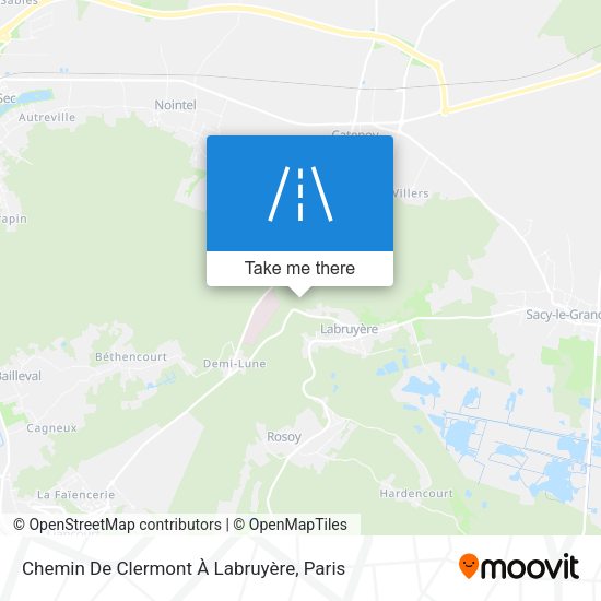 Chemin De Clermont À Labruyère map
