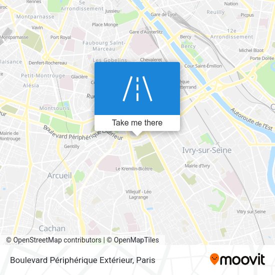Boulevard Périphérique Extérieur map