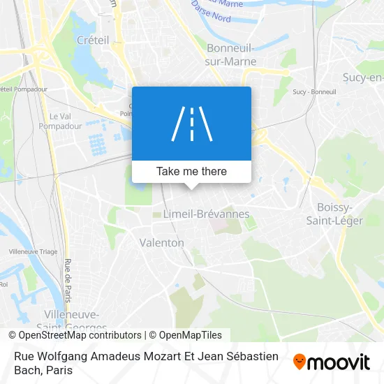 Rue Wolfgang Amadeus Mozart Et Jean Sébastien Bach map