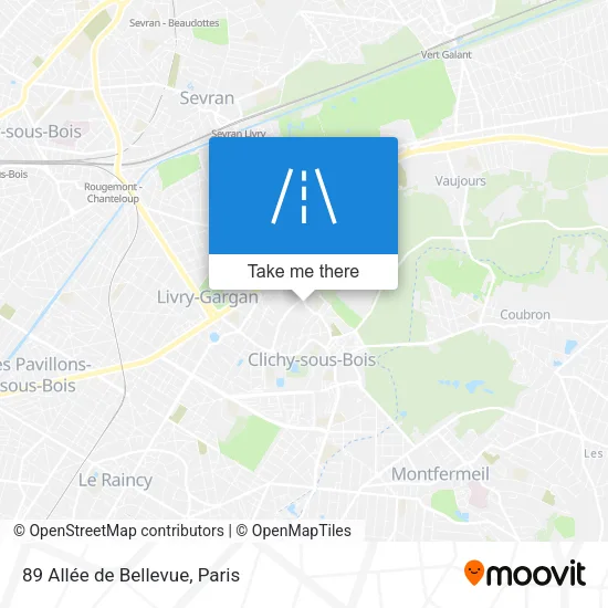Mapa 89 Allée de Bellevue