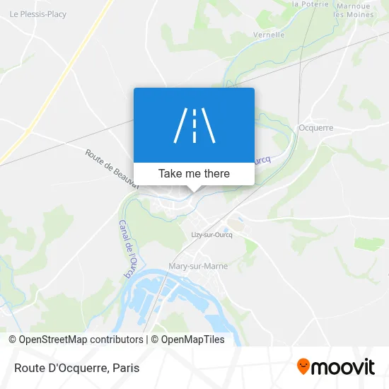 Route D'Ocquerre map
