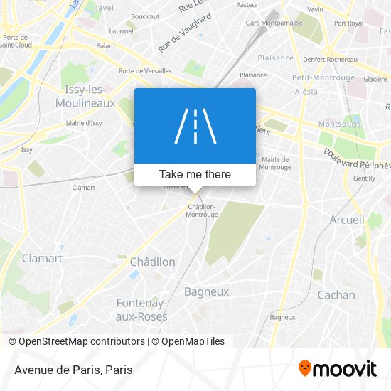 Mapa Avenue de Paris