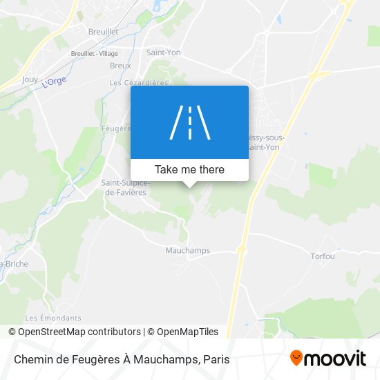 Chemin De Feugères À Mauchamps map