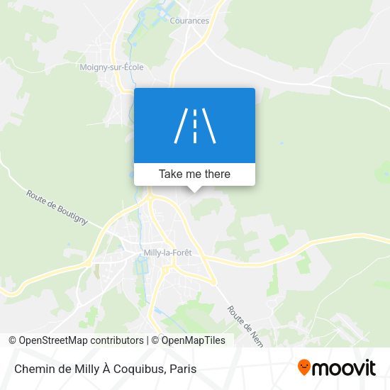 Chemin de Milly À Coquibus map