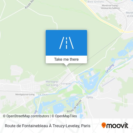 Route de Fontainebleau À Treuzy-Levelay map