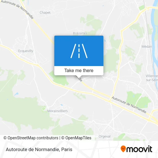 Mapa Autoroute de Normandie