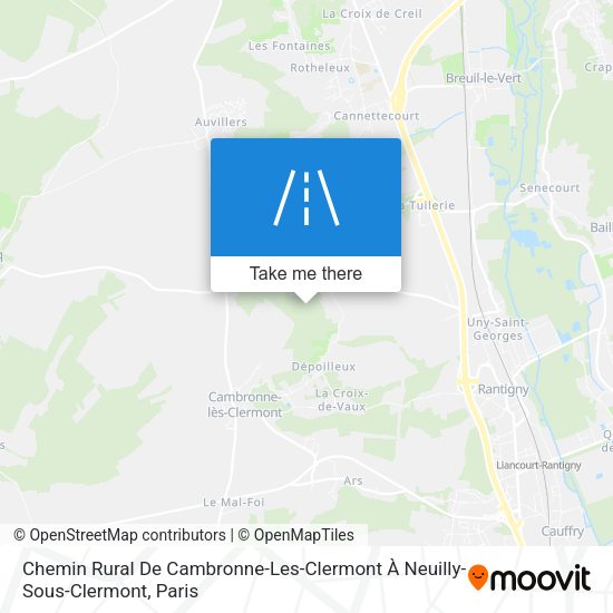 Chemin Rural De Cambronne-Les-Clermont À Neuilly-Sous-Clermont map