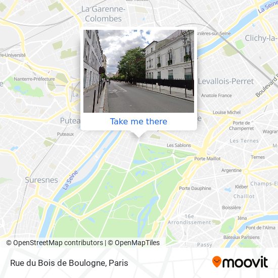 Mapa Rue du Bois de Boulogne