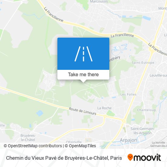 Chemin Du Vieux Pavé De Bruyères-Le-Châtel map