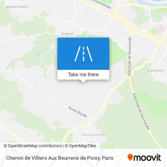 Chemin De Villiers Aux Beurrerie De Poisy map