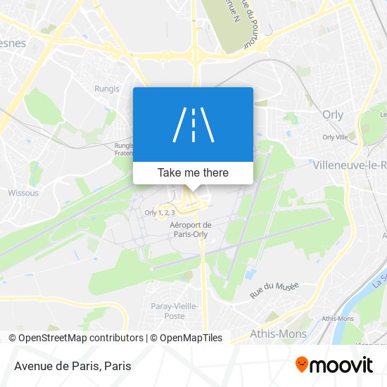 Mapa Avenue de Paris