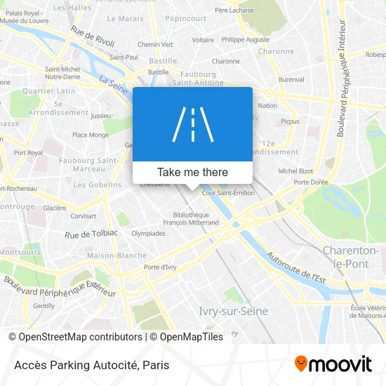 Accès Parking Autocité map
