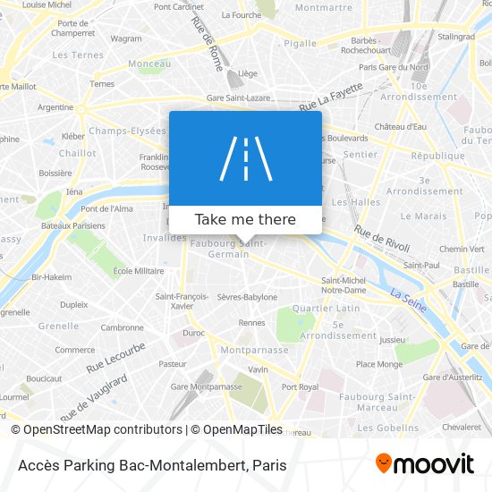 Mapa Accès Parking Bac-Montalembert
