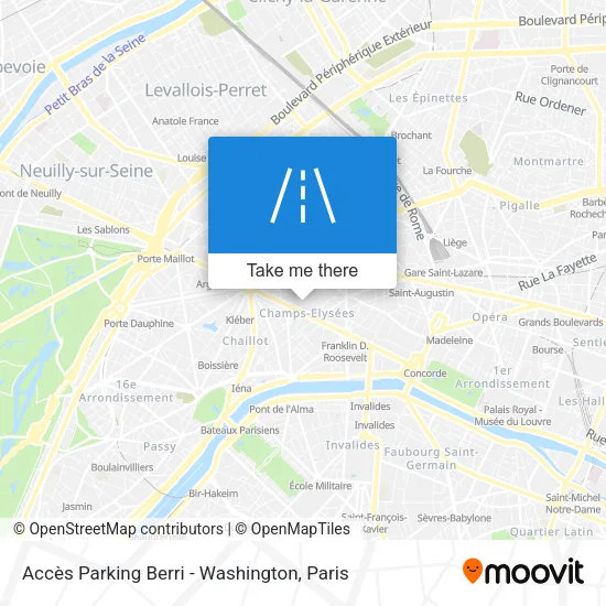 Mapa Accès Parking Berri - Washington