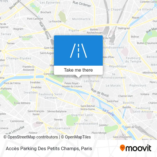 Accès Parking Des Petits Champs map
