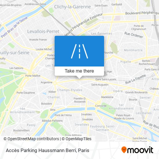 Mapa Accès Parking Haussmann Berri