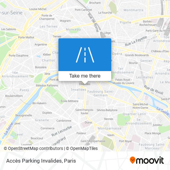 Accès Parking Invalides map