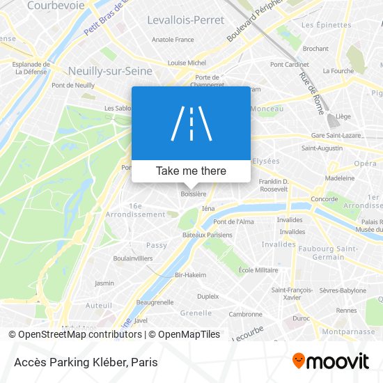 Mapa Accès Parking Kléber