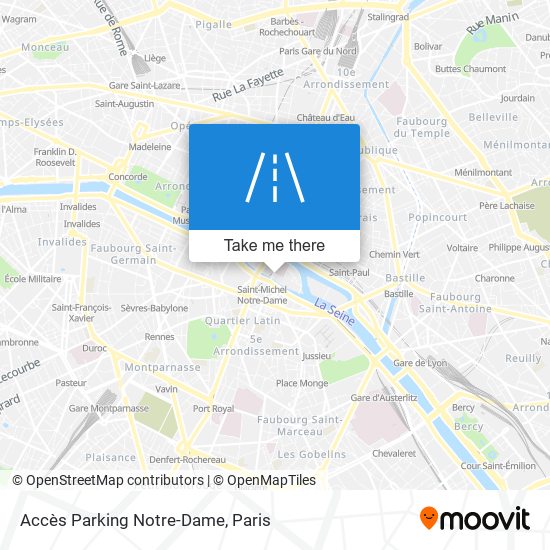 Mapa Accès Parking Notre-Dame