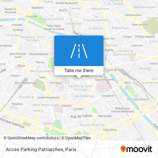 Mapa Accès Parking Patriarches