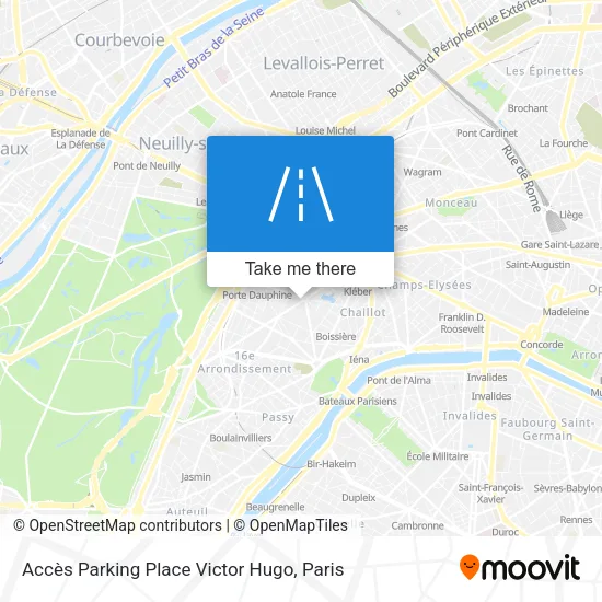 Mapa Accès Parking Place Victor Hugo