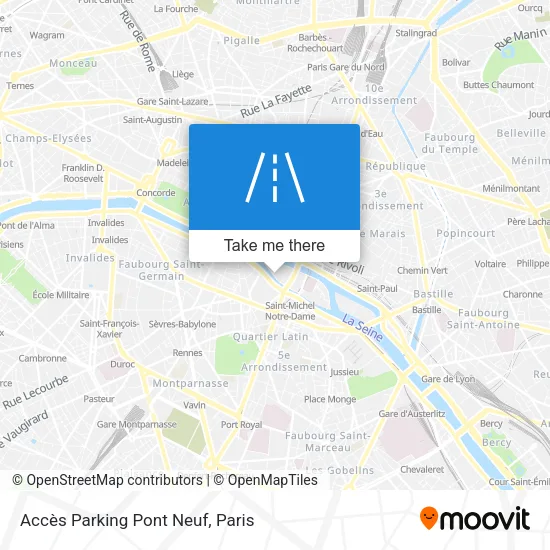 Mapa Accès Parking Pont Neuf