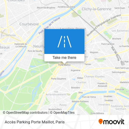 Accès Parking Porte Maillot map