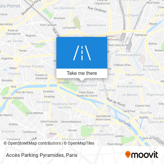 Accès Parking Pyramides map