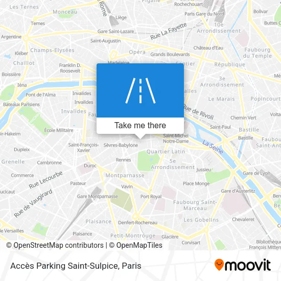 Mapa Accès Parking Saint-Sulpice