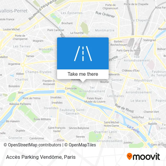 Accès Parking Vendôme map