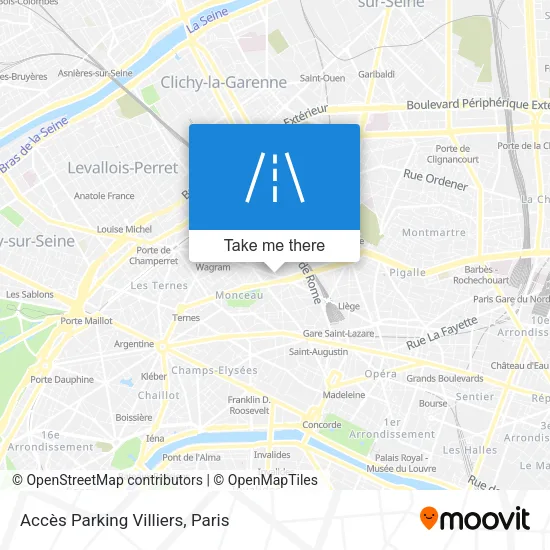 Accès Parking Villiers map